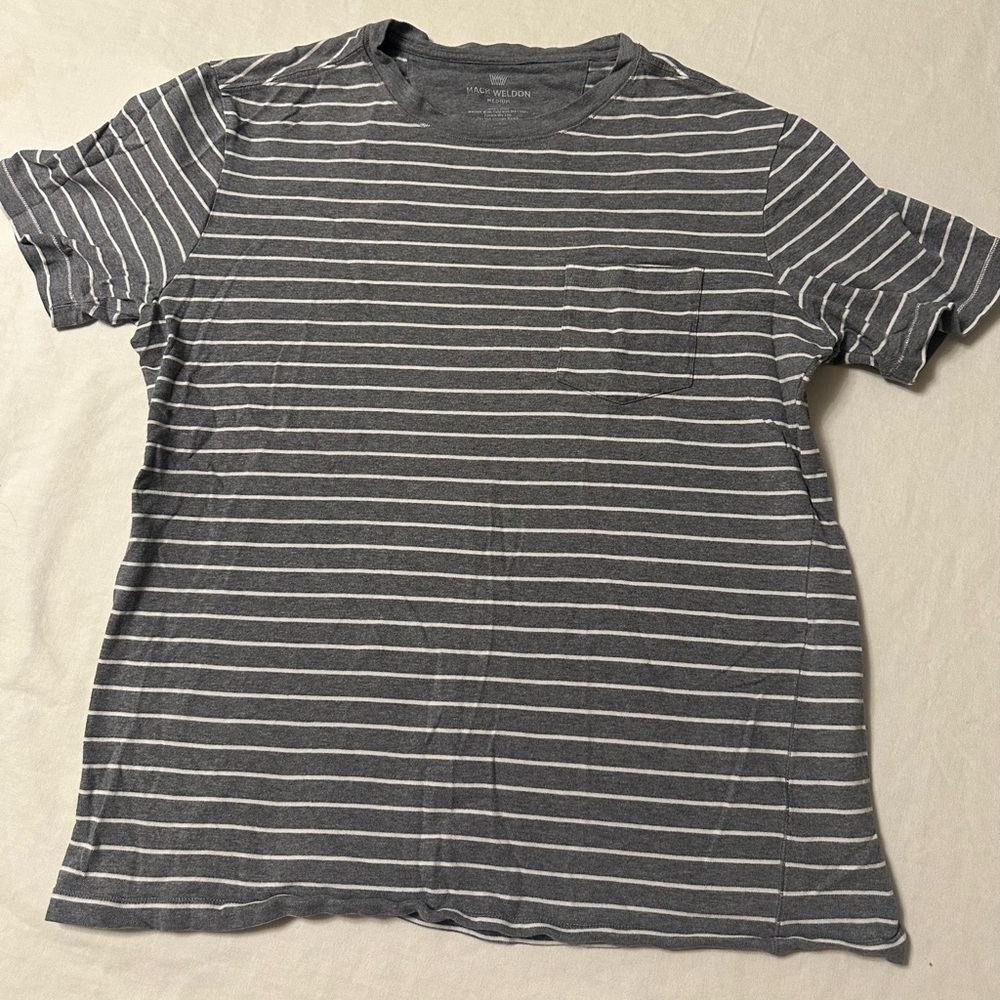 Mack Weldon Gray Striped Men's T-Shirt NWOT